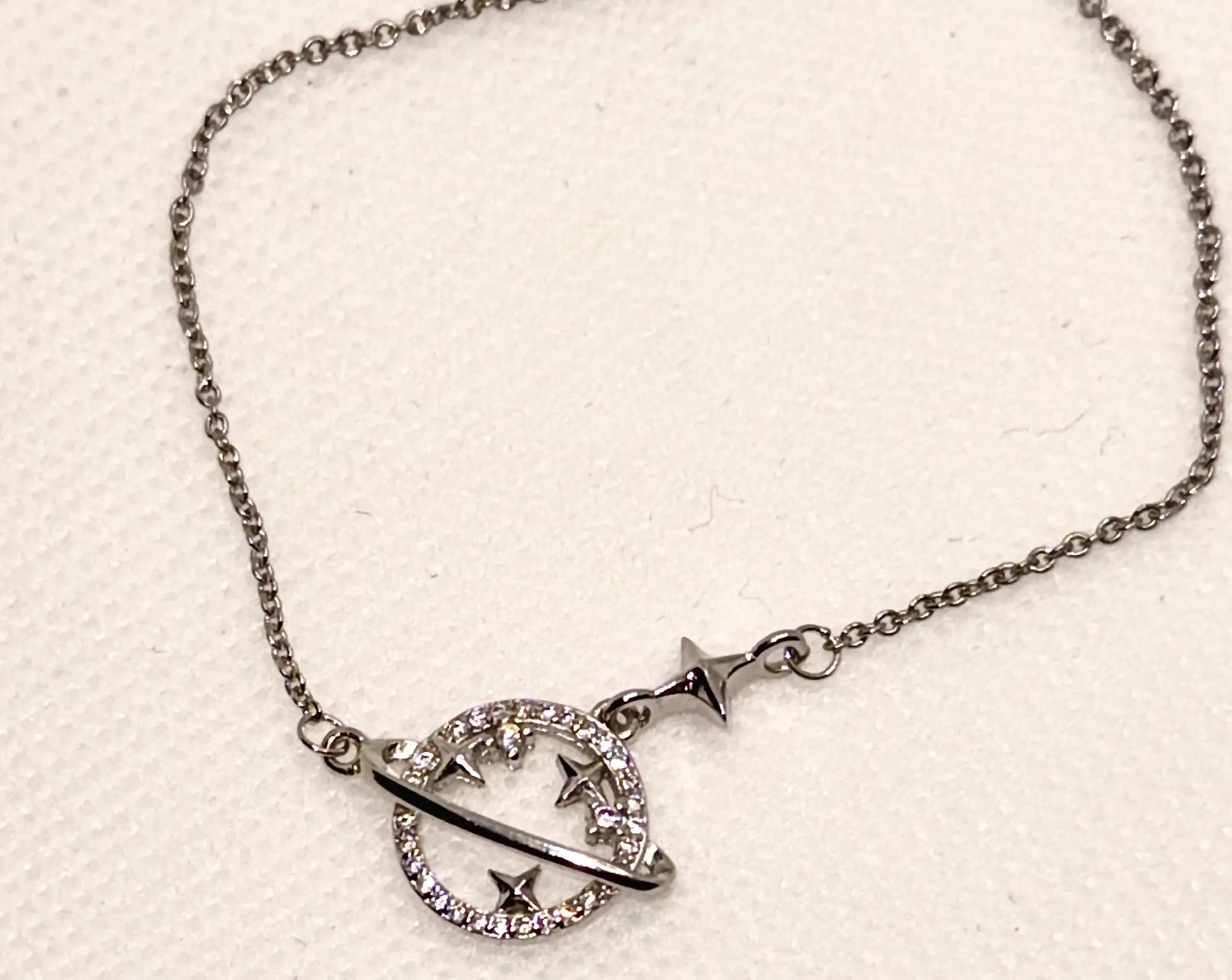 S925 Sterling Silver Necklace Planet Collection Star Zircon Pendant Necklace Generic