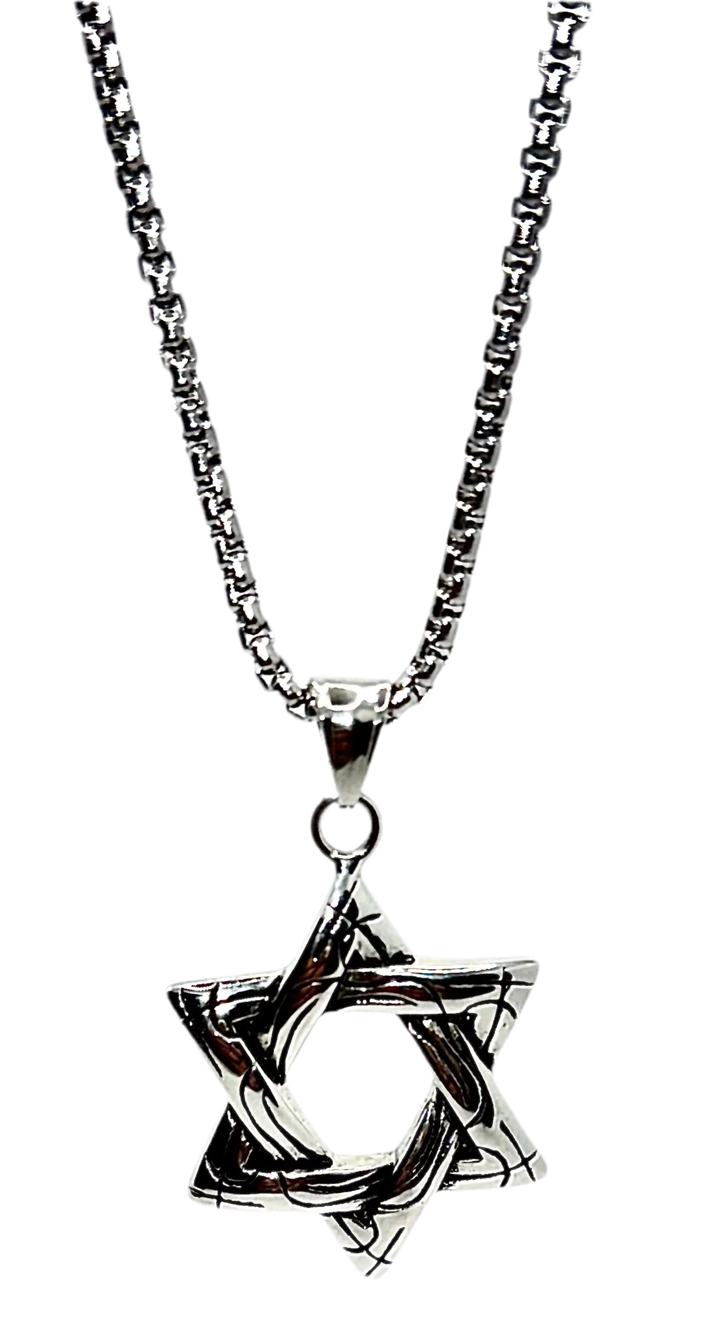 stainless steel necklace Punk Star Necklace – Vintage Long Statement Pendant Generic