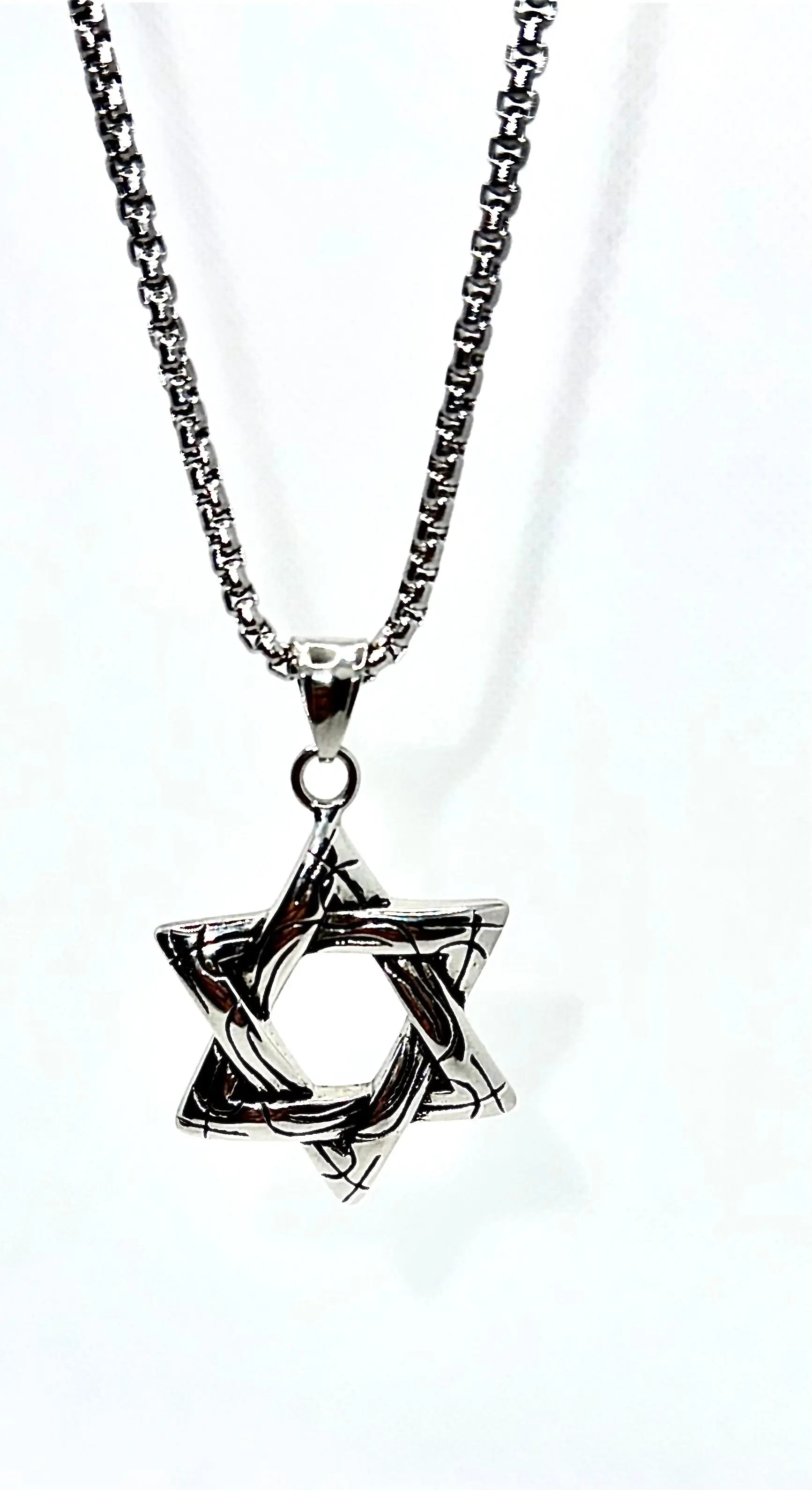 stainless steel necklace Punk Star Necklace – Vintage Long Statement Pendant Generic