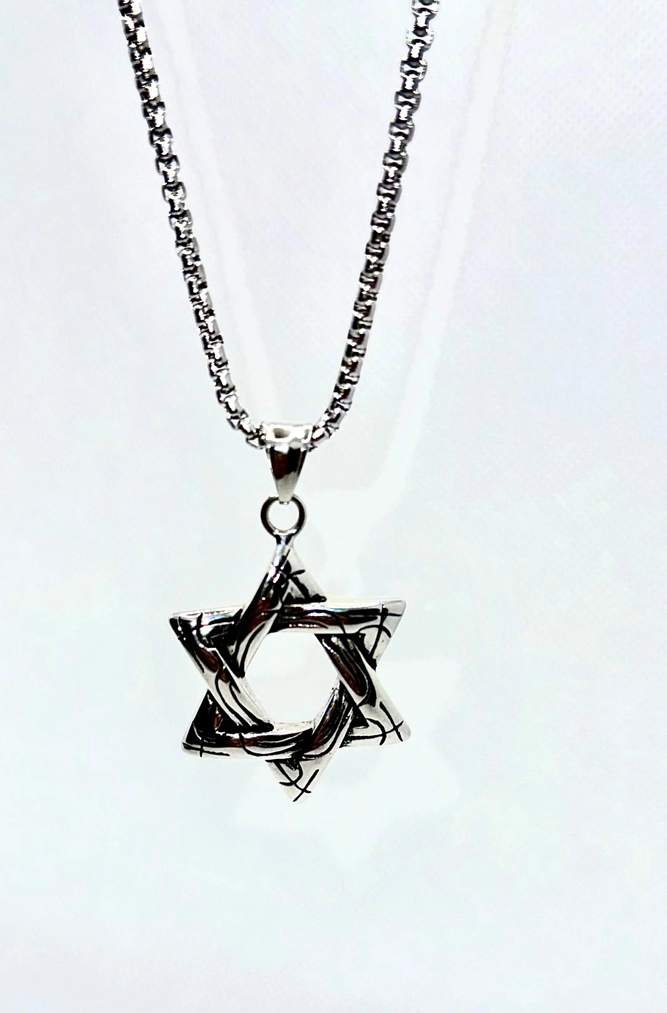 stainless steel necklace Punk Star Necklace – Vintage Long Statement Pendant Generic