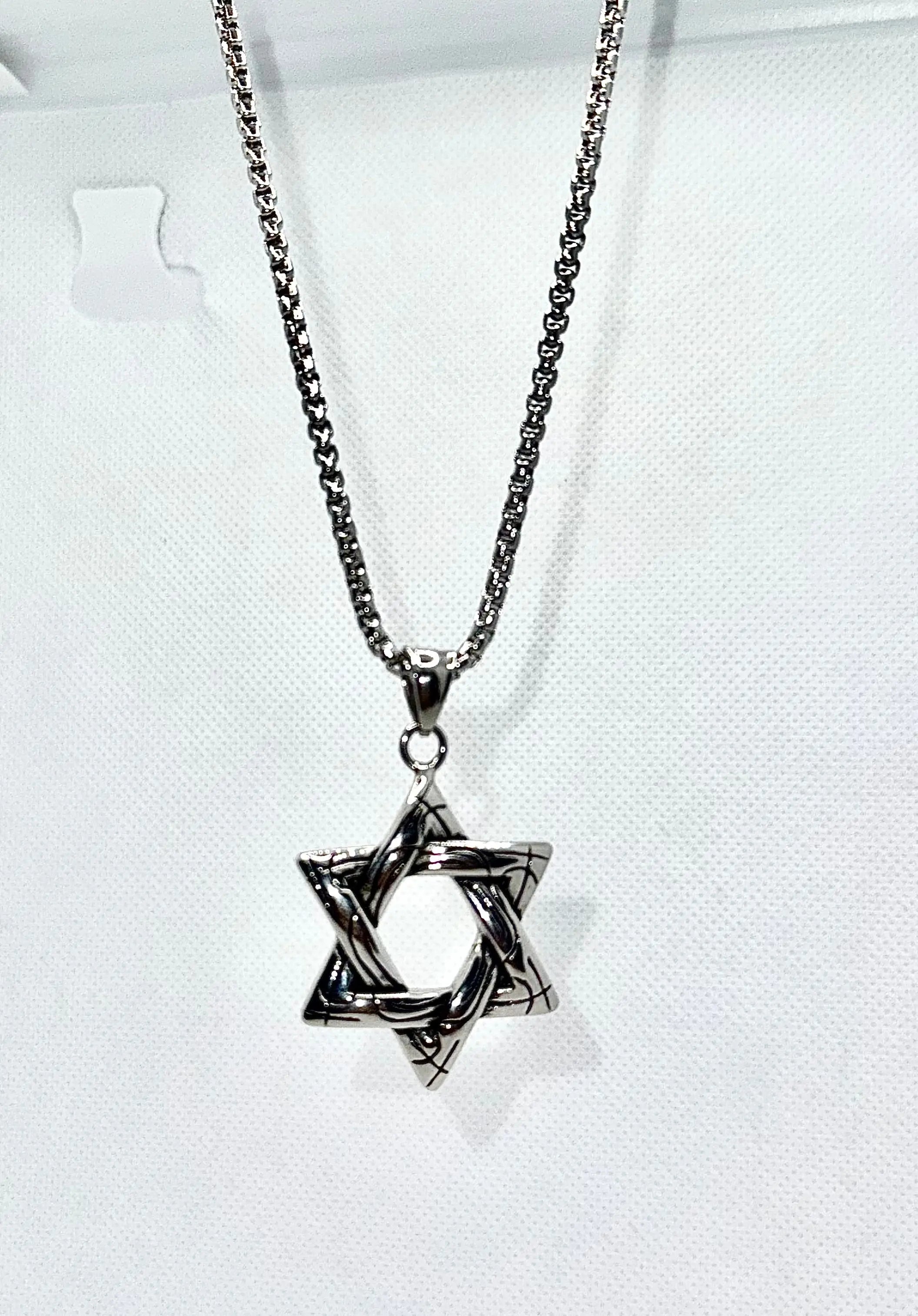 stainless steel necklace Punk Star Necklace – Vintage Long Statement Pendant Generic