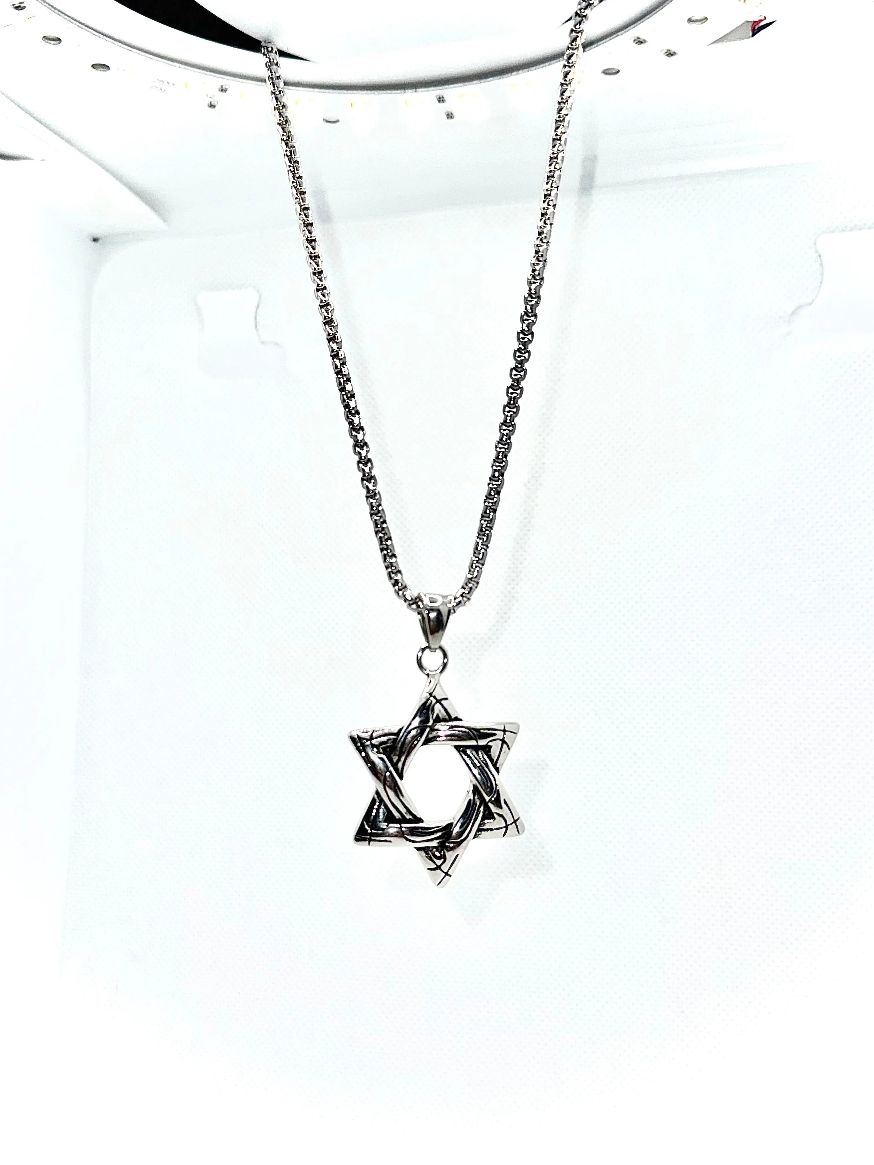 stainless steel necklace Punk Star Necklace – Vintage Long Statement Pendant Generic
