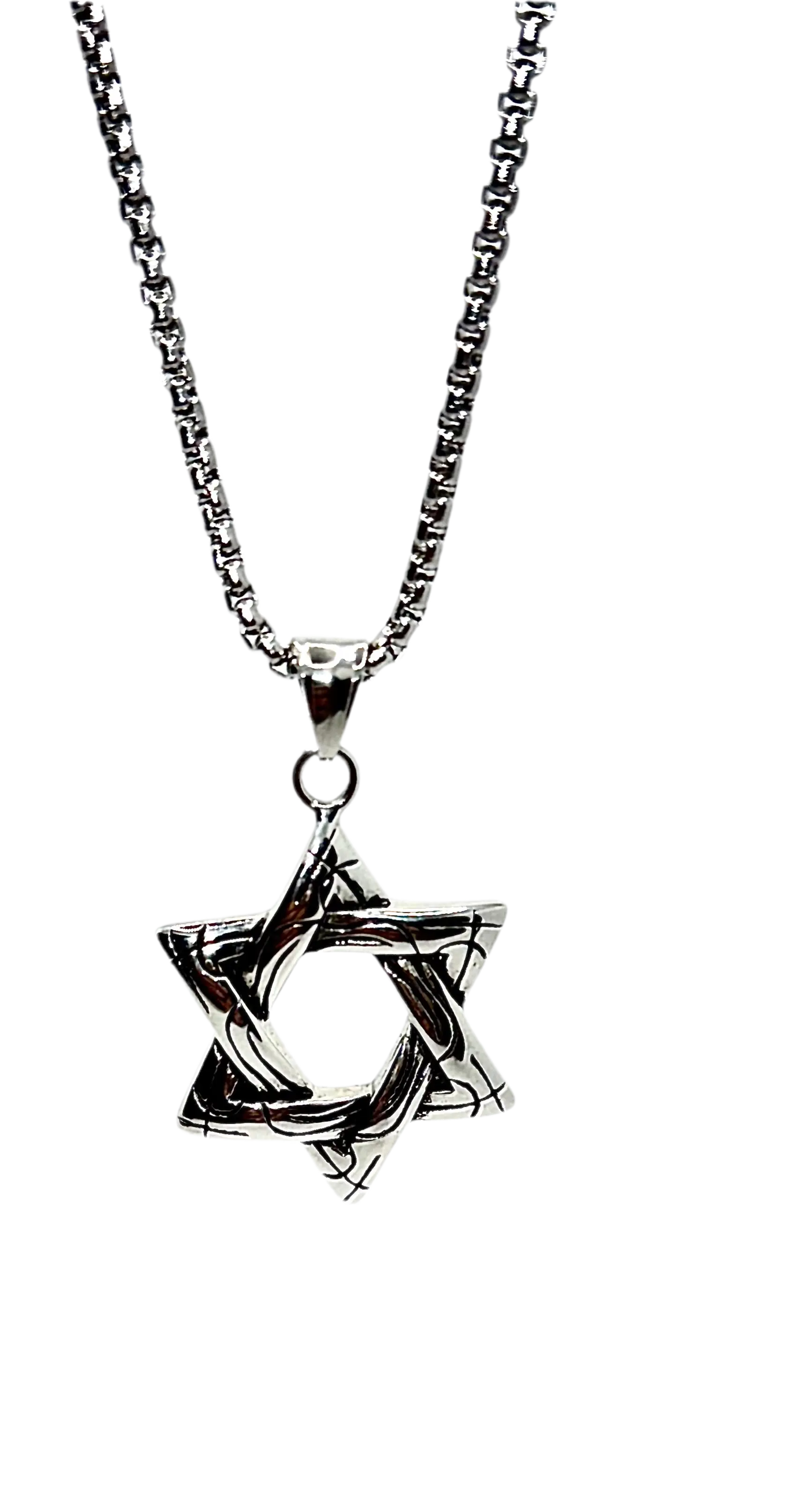 stainless steel necklace Punk Star Necklace – Vintage Long Statement Pendant Generic