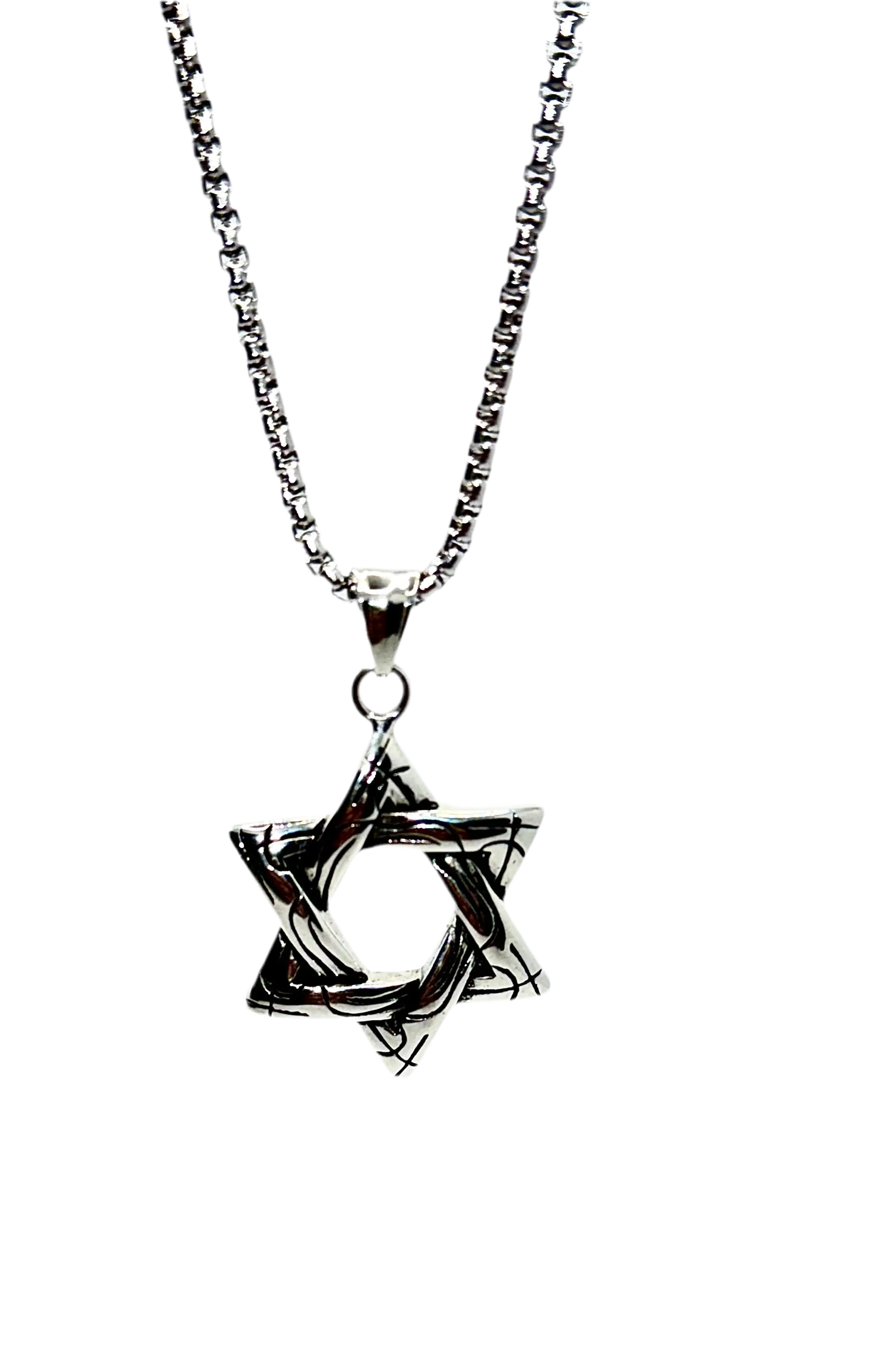 stainless steel necklace Punk Star Necklace – Vintage Long Statement Pendant Generic