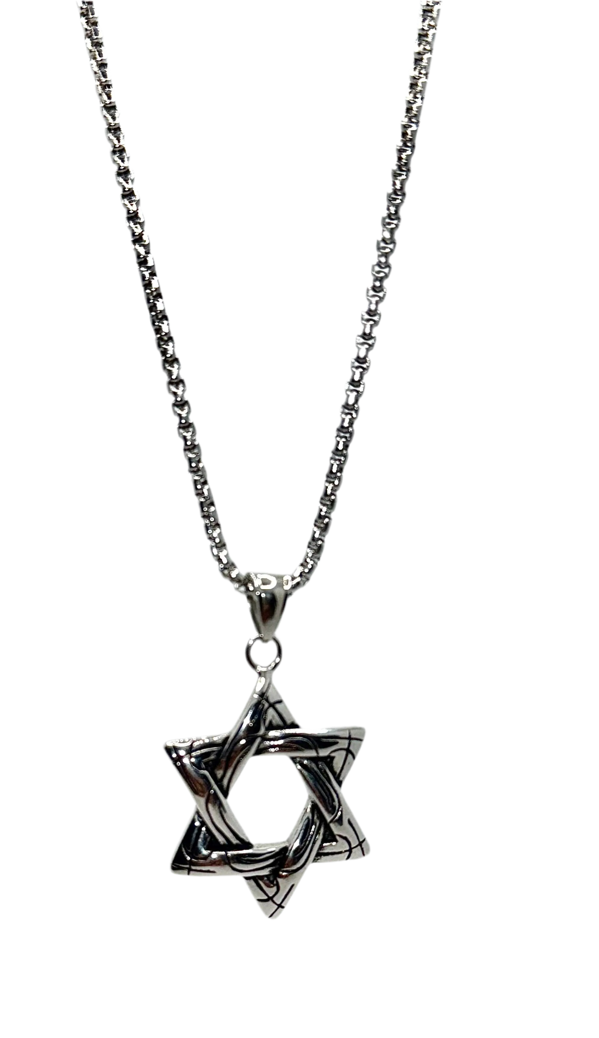 stainless steel necklace Punk Star Necklace – Vintage Long Statement Pendant Generic