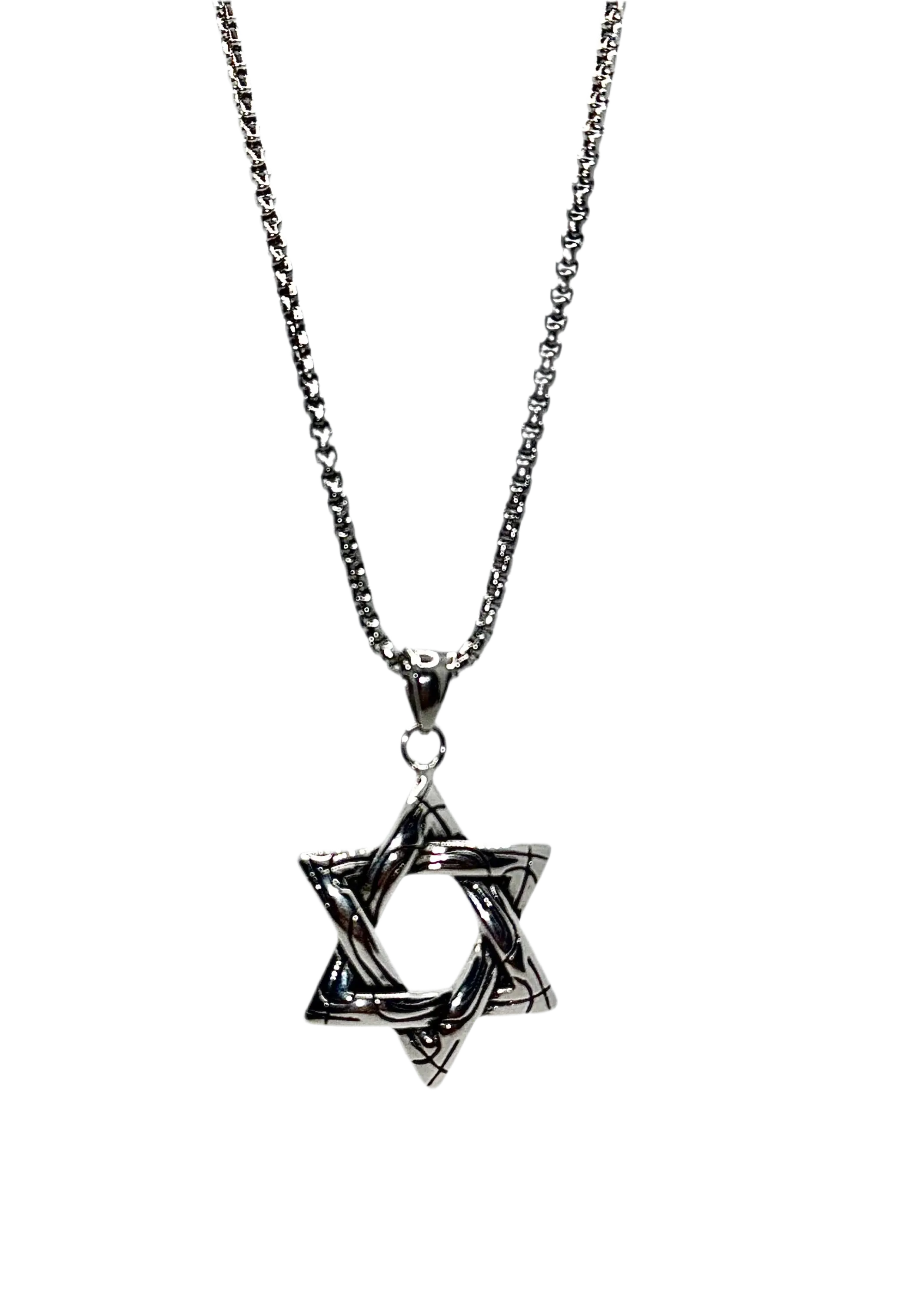 stainless steel necklace Punk Star Necklace – Vintage Long Statement Pendant Generic