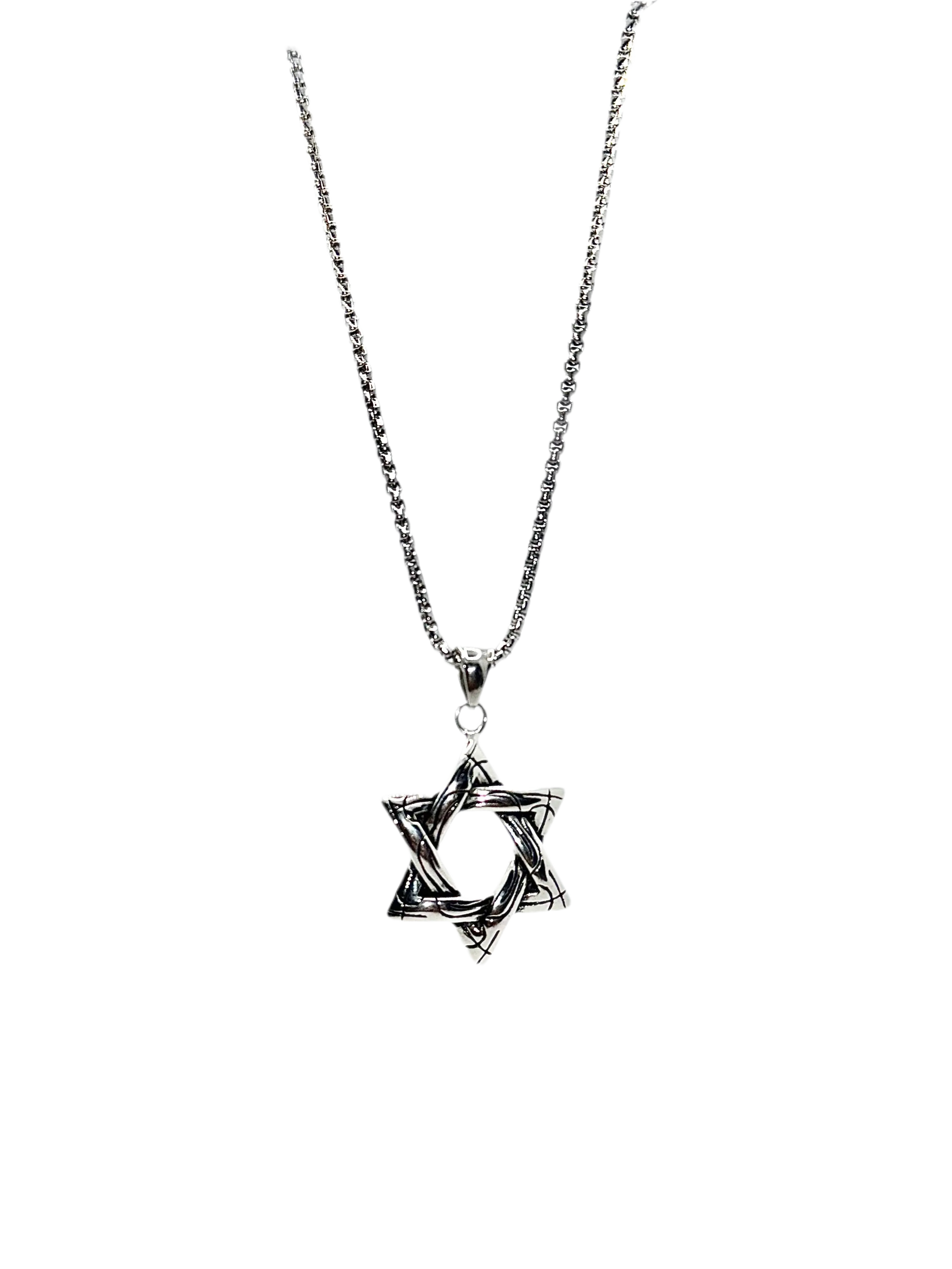 stainless steel necklace Punk Star Necklace – Vintage Long Statement Pendant Generic