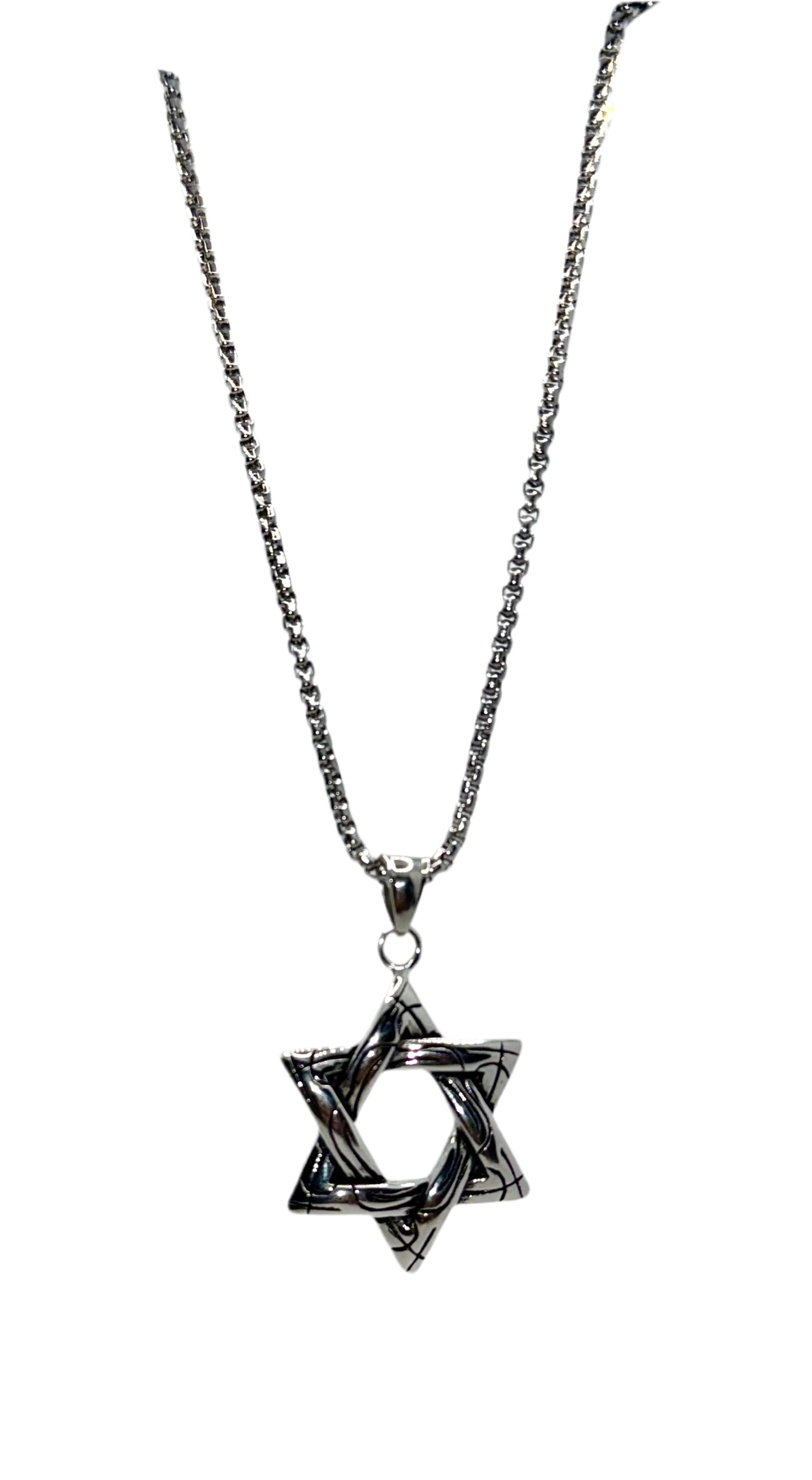 stainless steel necklace Punk Star Necklace – Vintage Long Statement Pendant Generic
