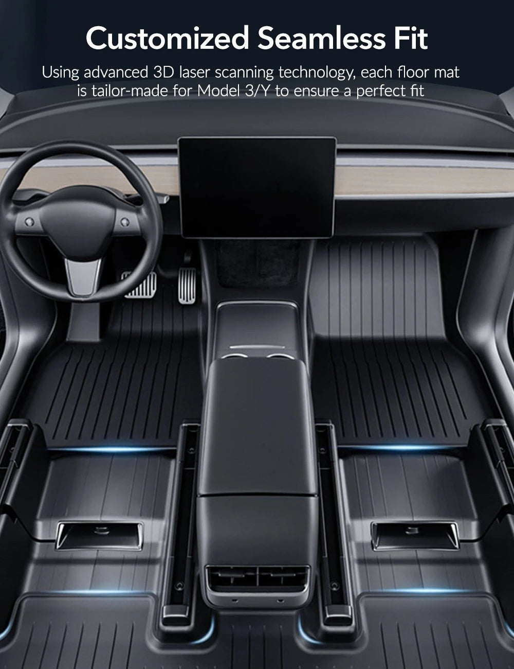TESERY TPE All Weather Floor Mats for Tesla Model Y & Model 3 Tesery Official Store