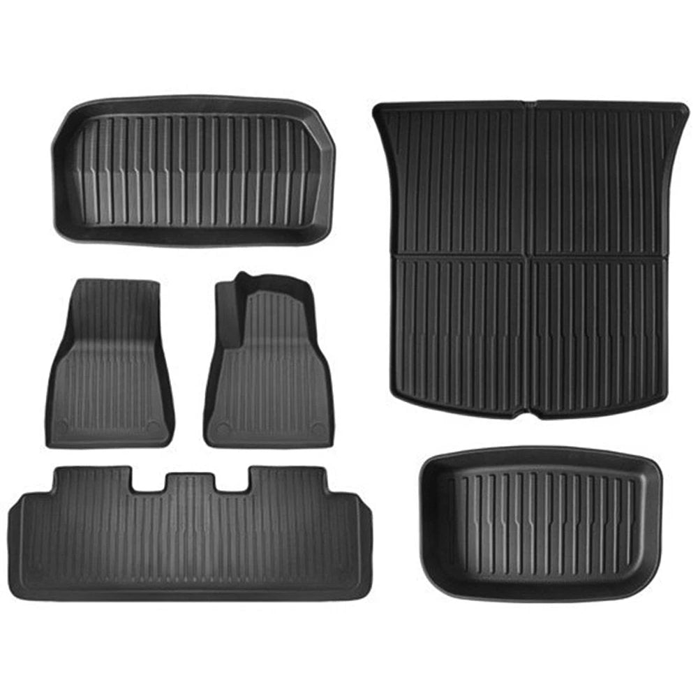 TESERY TPE All Weather Floor Mats for Tesla Model Y & Model 3 Tesery Official Store Model Y (2020-2025.2) / Right-Hand Drive (6 PCS)
