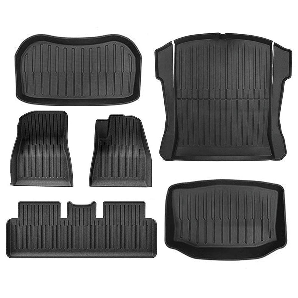 TESERY TPE All Weather Floor Mats for Tesla Model Y & Model 3 Tesery Official Store Model 3 (2019-2023.10) / Right-Hand Drive (6 PCS)