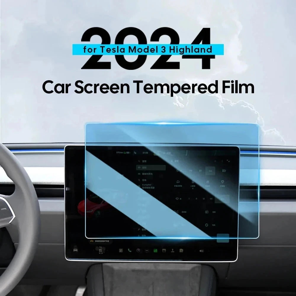 Tempered Glass Film Protector for New Tesla Model 3 Highland 2024 Model Y Launch Juniper 2025 Center Control Touch Screen TRUST 365 Media tesla window sunscreen protector TRUST 365 Media
