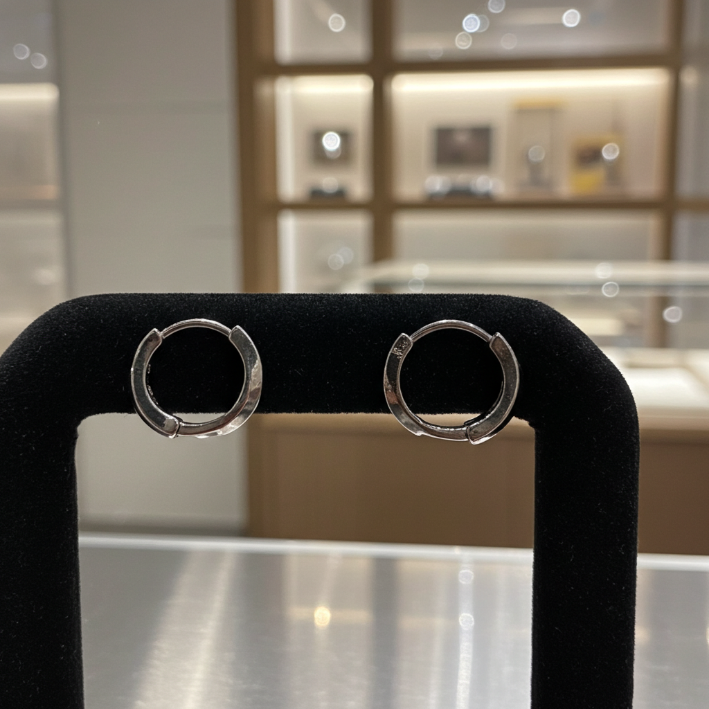 Silver-Tone Slim Huggie Hoop Earrings, Small