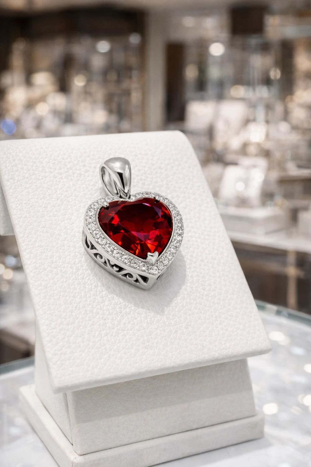 Vintage jewelry Vintage Ruby Heart Pendant – Sterling Silver Fine Jewelry Trust Media 365 Jewlery TRUST 365 Media