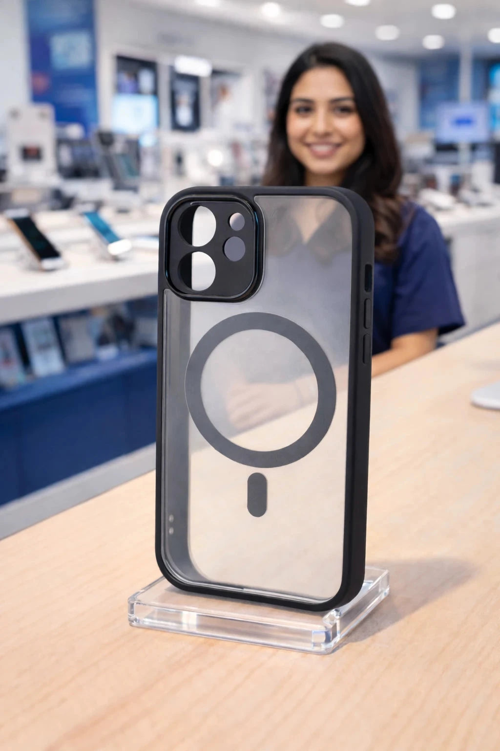 Wireless Charge Phone Case Generic Luxury Clear Magnetic Wireless Charge Phone Case for 11 12 13 14 15 Pro MAX Plus Shockproof Soft Bumper Cover, Black Trust Media 365 mobile phone case TRUST 365 Media