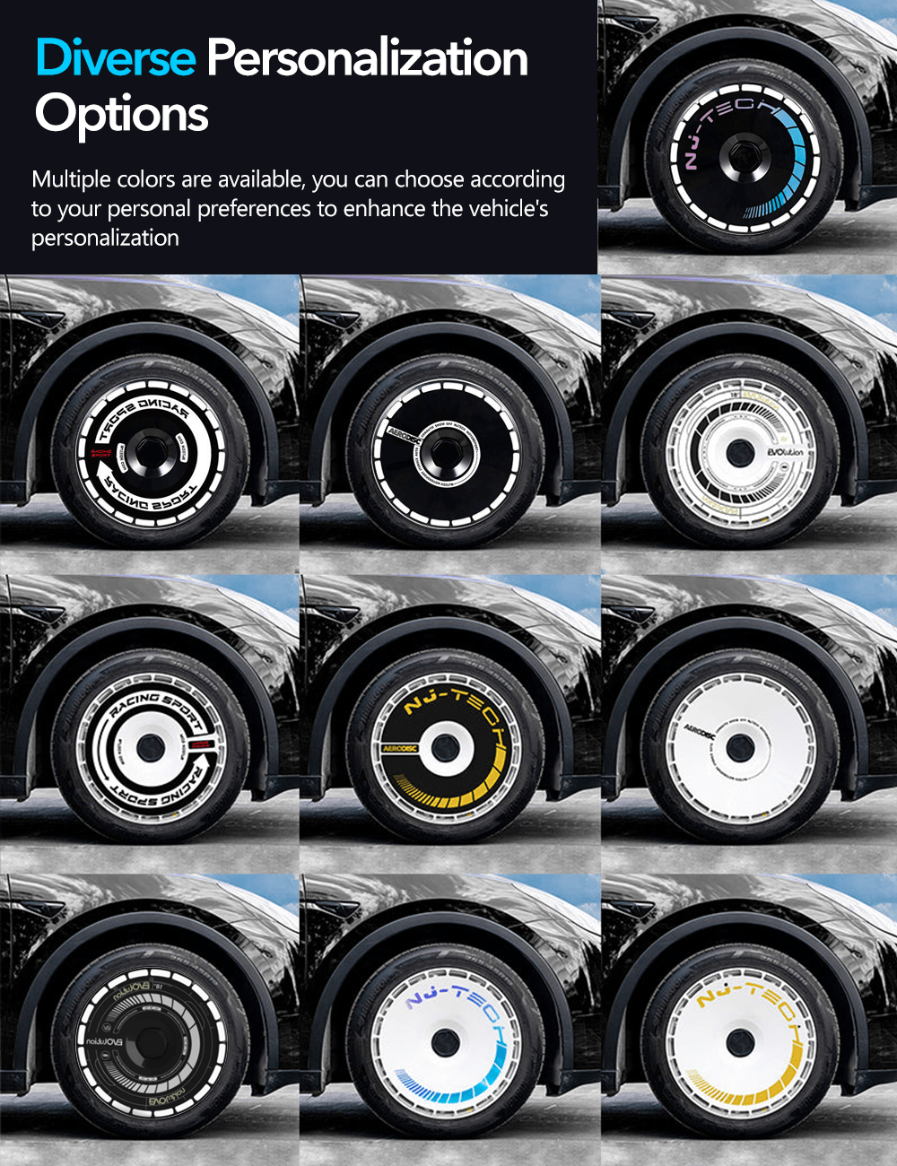 TESERY Aero DISC Wheel Covers for Model Y / Model 3 Highland Tesery Official Store