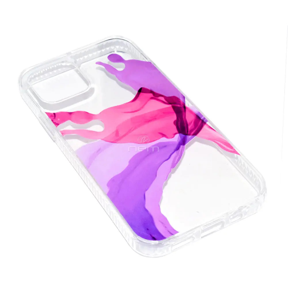 iPhone 12/12 Pro (6.1) Design Diamond, Purple Splash, White Flowers, Black Flowers Generic