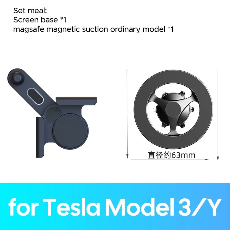 Car Phone Mount Holder 15W Magnetic Wireless Charger for Tesla New Model Y Launch 2025-2020 Model 3 Highland 2024-2017