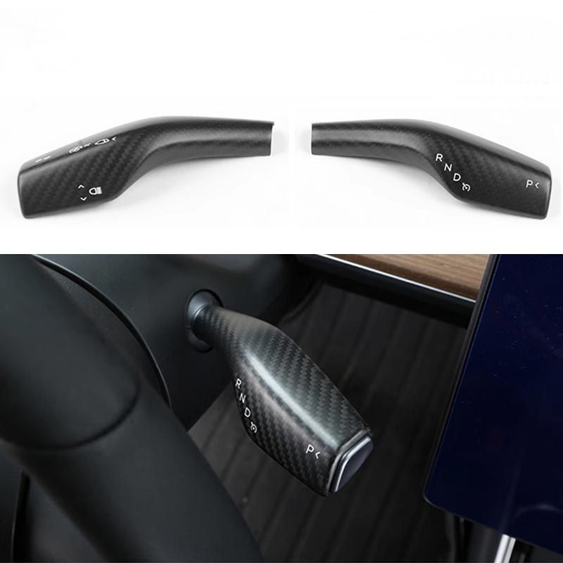 TESERY Model 3 / Y Stalks Turn Signal Cover - Dry Carbon Fiber Interior Mods Tesery Official Store