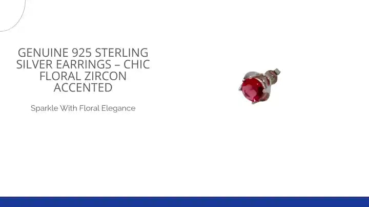 genuine 925 sterling silver earrings – Chic Floral Zircon Accented by@Outfy