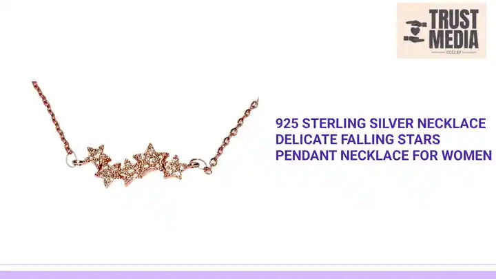 925 sterling silver necklace Delicate Falling Stars Pendant Necklace for Women by@Outfy