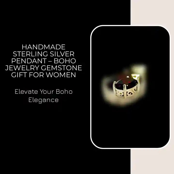 Handmade Sterling Silver Pendant – boho jewelry Gemstone Gift for Women by@Outfy