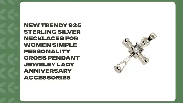 New Trendy 925 Sterling Silver Necklaces For Women Simple Personality Cross Pendant Jewelry Lady Anniversary Accessories by@Outfy