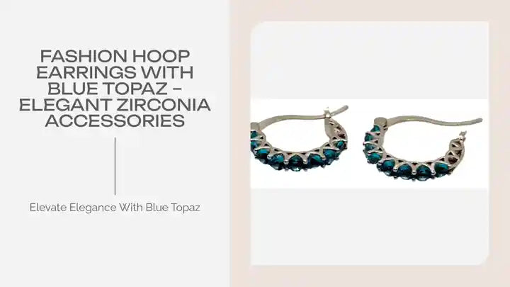 Fashion Hoop Earrings with Blue Topaz – Elegant Zirconia Accessories by@Outfy