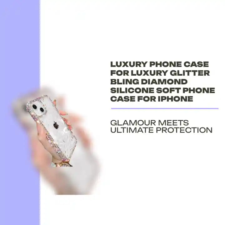 Luxury Phone Case For Luxury Glitter Bling Diamond Silicone Soft Phone Case for iPhone by@Outfy