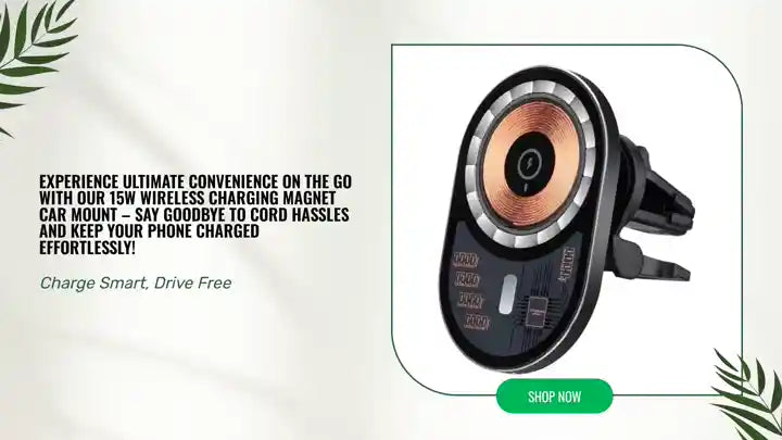 Experience Ultimate Convenience on the Go with our 15W Wireless Charging Magnet Car Mount – Say Goodbye to Cord Hassles and Keep Your Phone Charged Effortlessly! by@Outfy