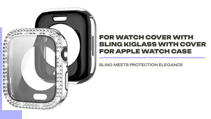For Watch Cover with Bling kiGlass with Cover for Apple Watch Case by@Outfy