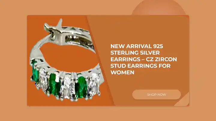 New Arrival 925 sterling silver earrings – CZ Zircon Stud Earrings for Women by@Outfy