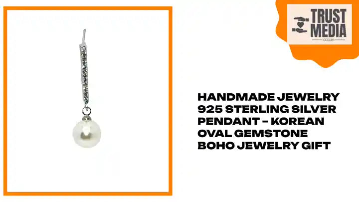 handmade jewelry 925 Sterling Silver Pendant – Korean Oval Gemstone Boho Jewelry Gift by@Outfy