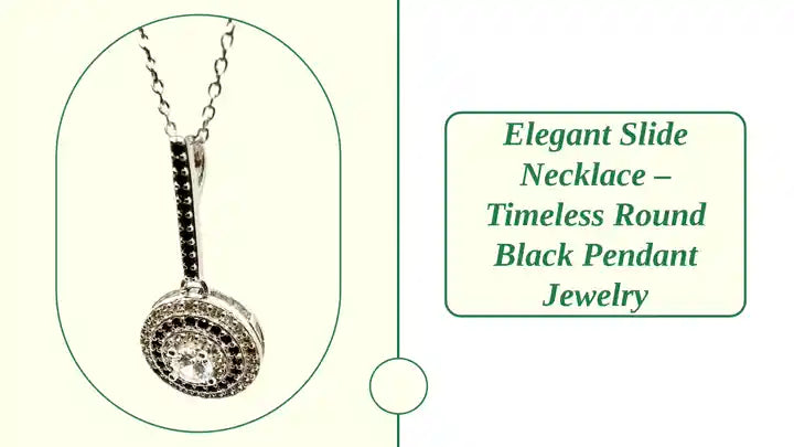 Elegant Slide Necklace – Timeless Round Black Pendant Jewelry by@Outfy