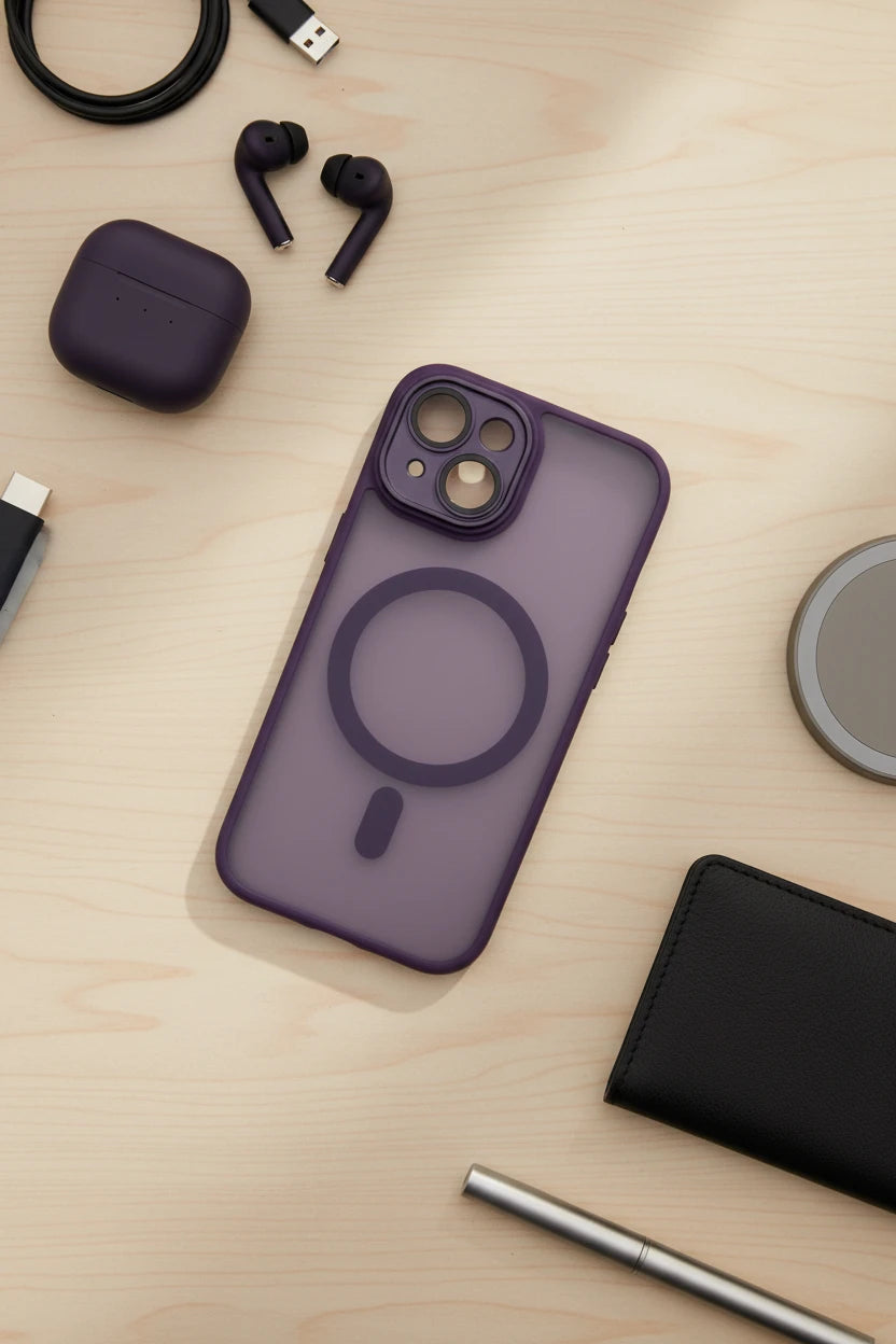 shockproof phone case For Phone Armor Magnetic Wireless Charging Case For iPhone Shockproof Lens Protection Cover Dark Purple Trust Media 365 iphone case TRUST 365 Media