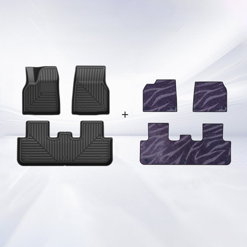 TESERY TPE+Carpet Double Layer Floor Mats for Model Y Juniper Tesery Official Store TPE Mats + Galaxy Carpet (Purple)
