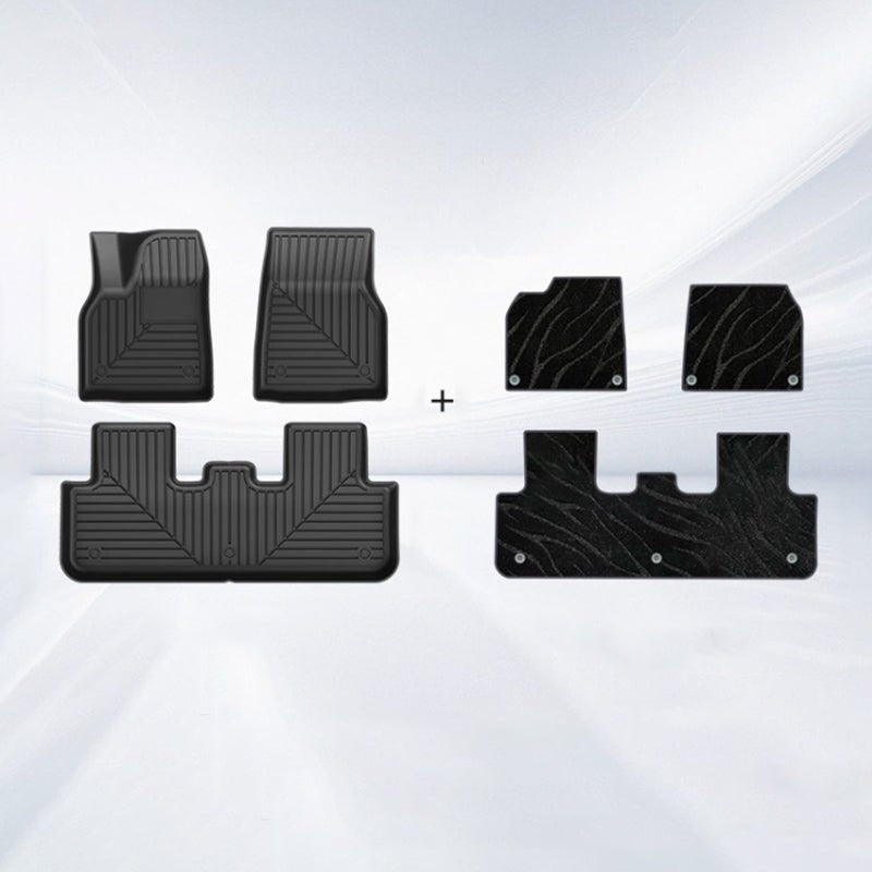 TESERY TPE+Carpet Double Layer Floor Mats for Model Y Juniper Tesery Official Store TPE Mats + Galaxy Carpet (Black)