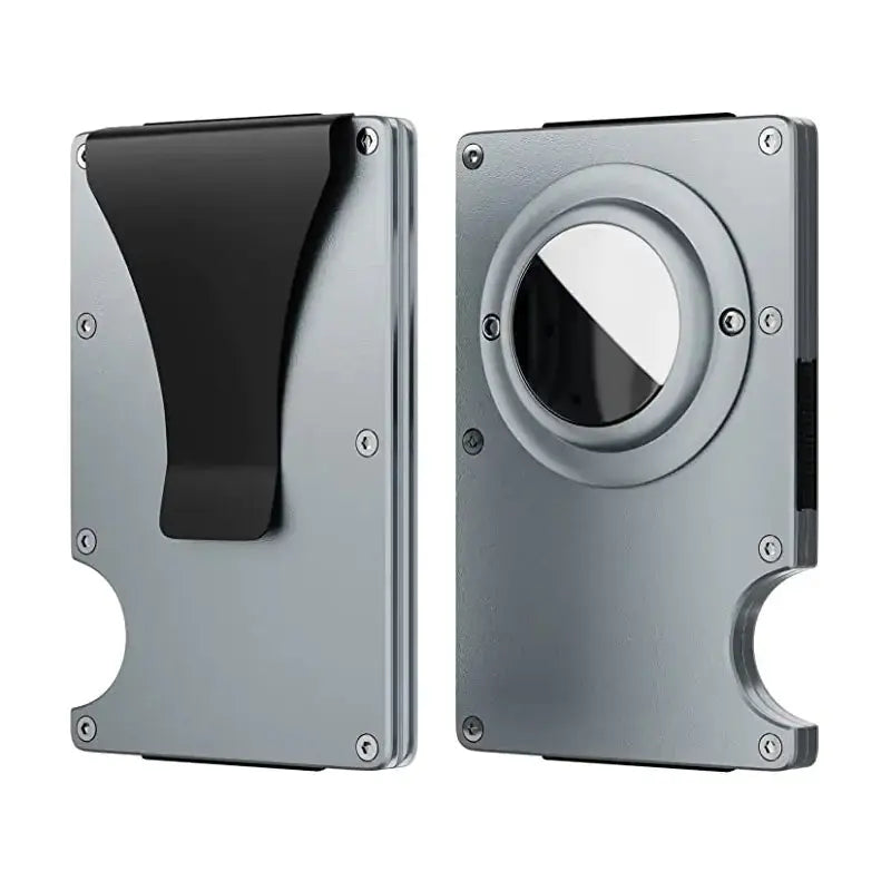 Card Holder Aluminum Case Metal with GPS Holder Trust Media 365 airtag-holder