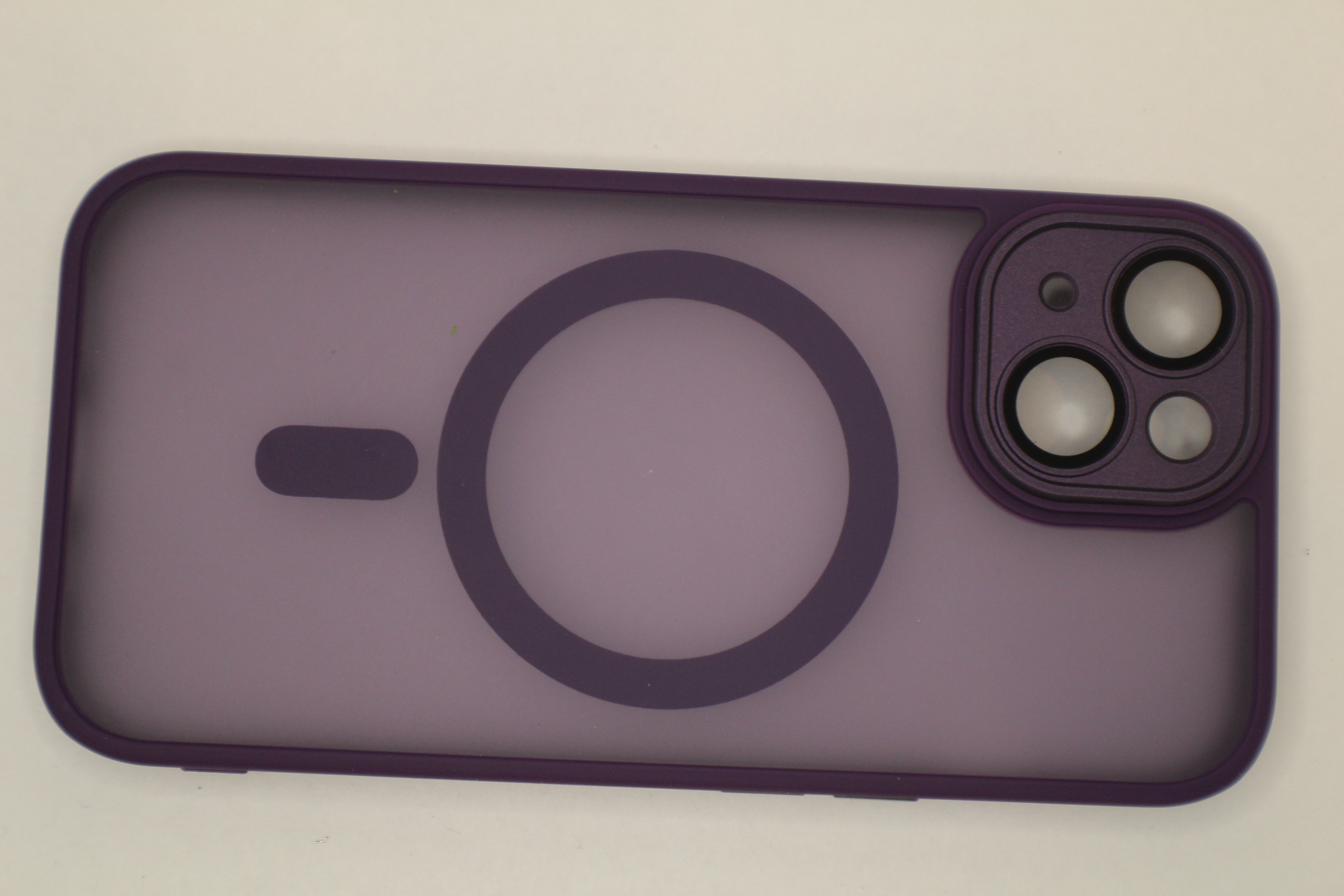 For Phone Armor Magnetic Wireless Charging Case For iPhone Shockproof Lens Protection Cover Dark Purple