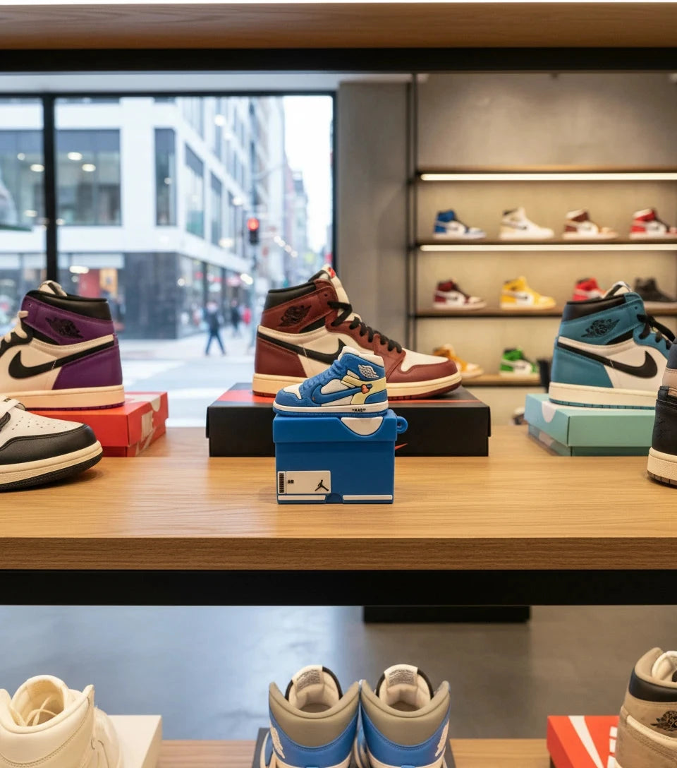 3D Sneakers Airpod Cases Light Blue and White Trust Media 365   airpod-case  TRUST 365 Media