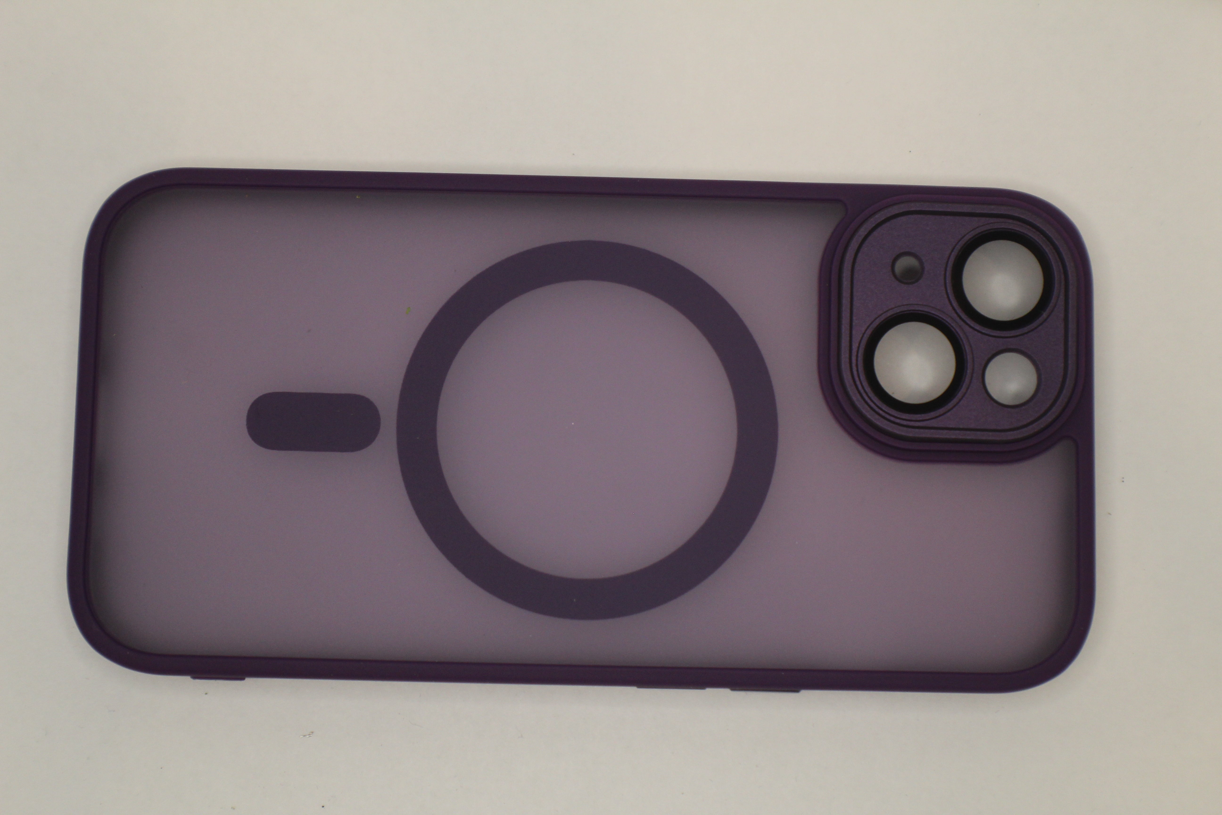 For Phone Armor Magnetic Wireless Charging Case For iPhone Shockproof Lens Protection Cover Dark Purple