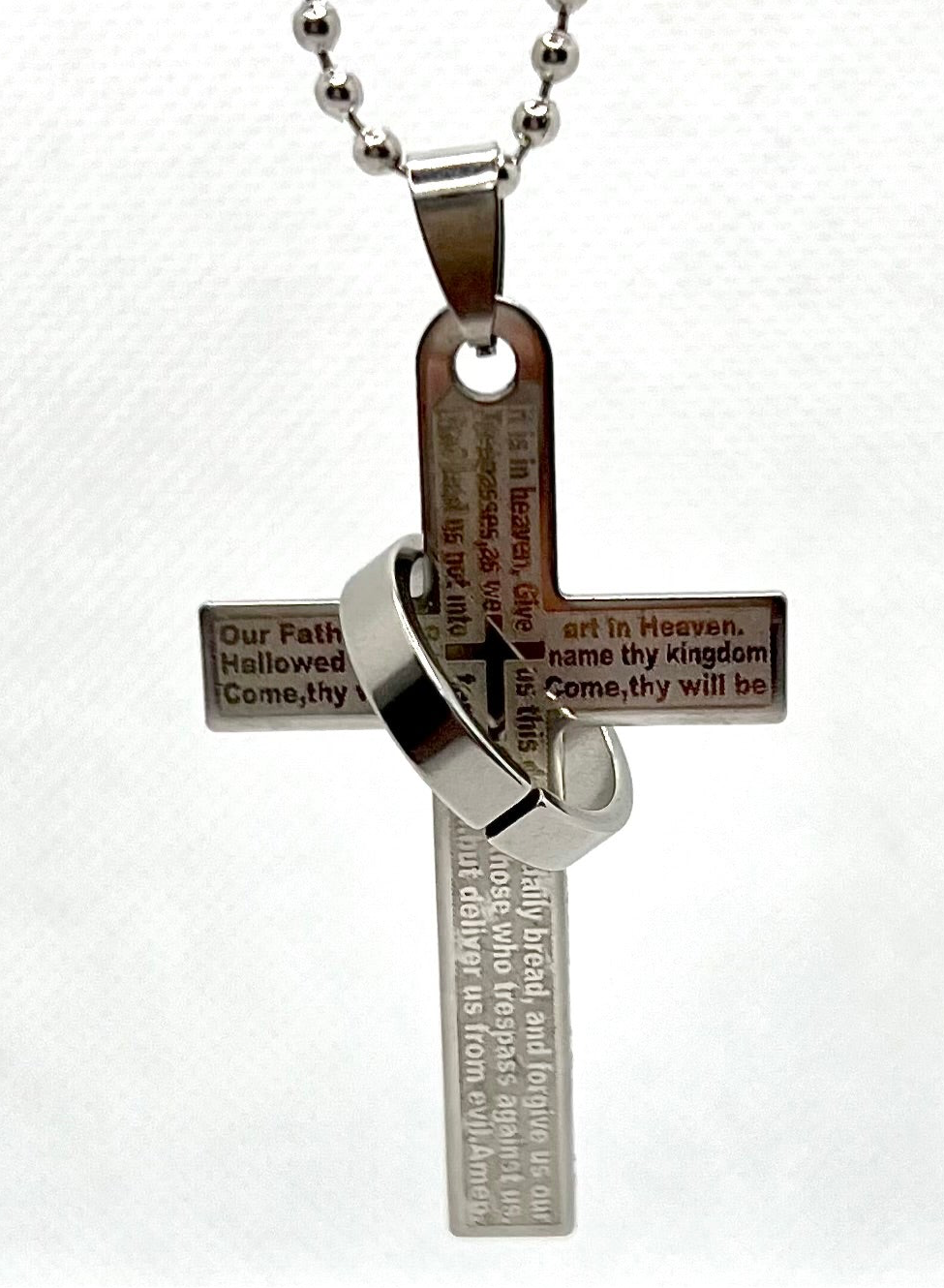 Lord’s Prayer en español and English stainless steel