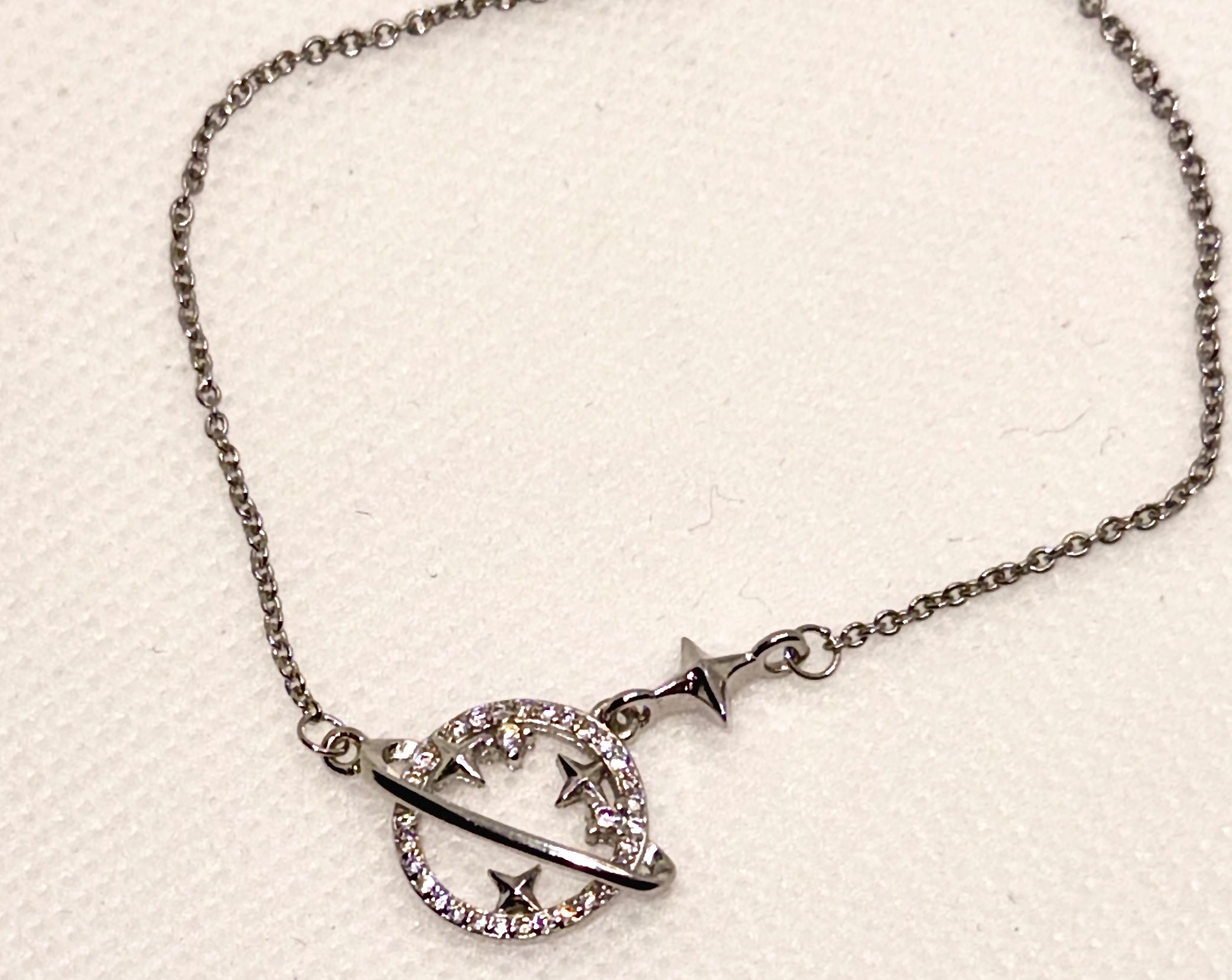 S925 Sterling Silver Planet Collection Star Zircon Pendant Necklace (40cm + 3.5cm) On Luxury Jewelry