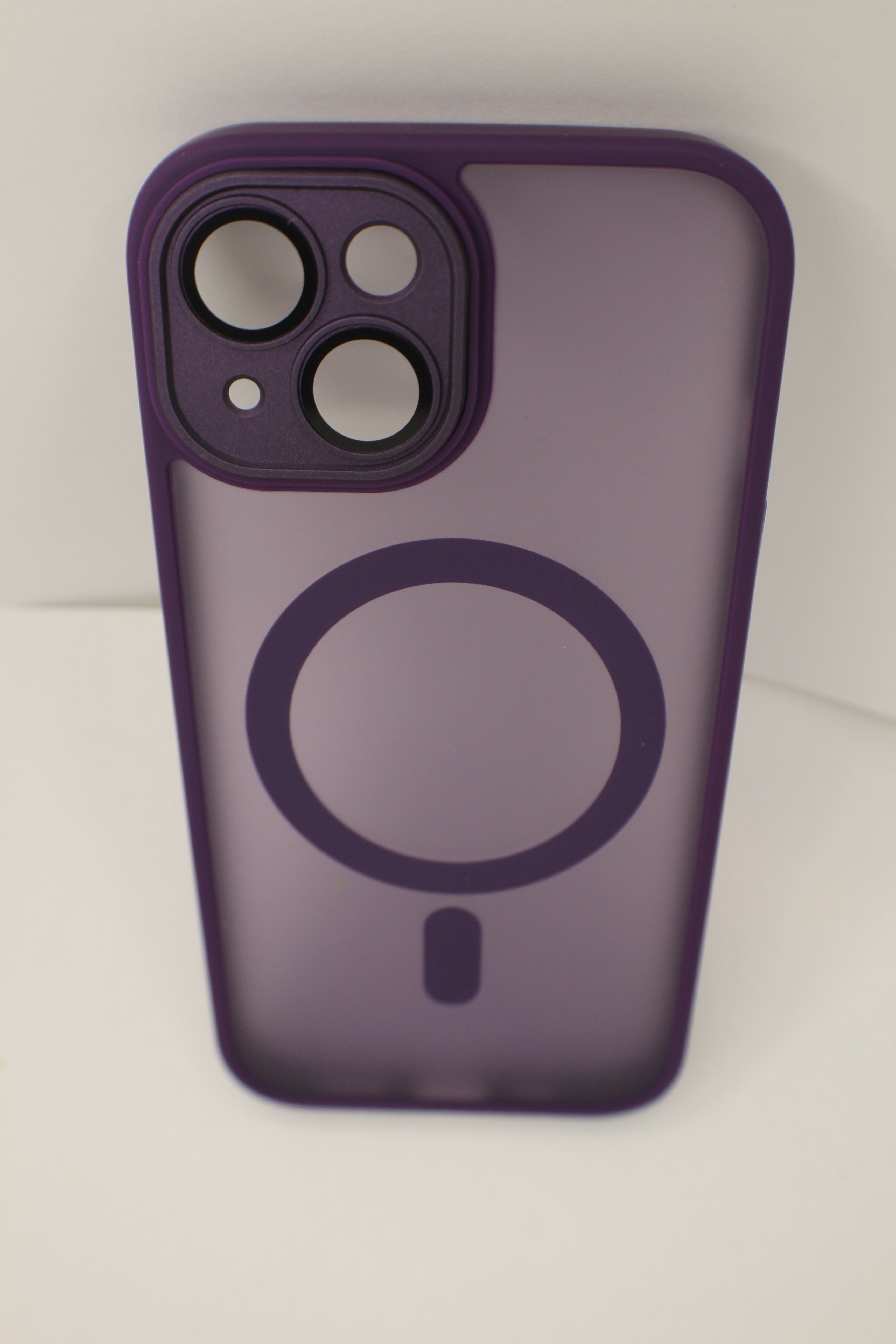 For Phone Armor Magnetic Wireless Charging Case For iPhone Shockproof Lens Protection Cover Dark Purple