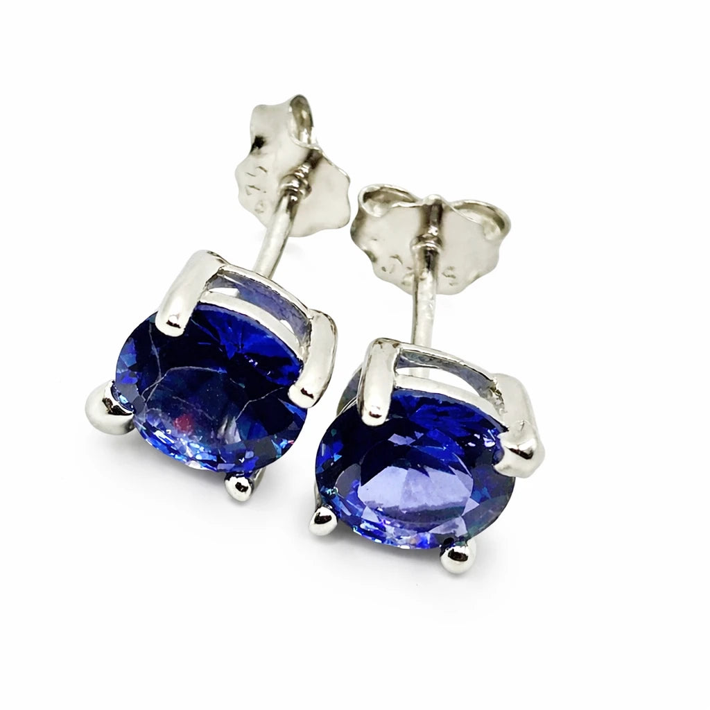 925 Sterling Silver Hoop Earrings 925 Sterling Silver Needle Luxury Blue Zircon Hoop Earrings for Women Trust Media 365   Jewlery  TRUST 365 Media