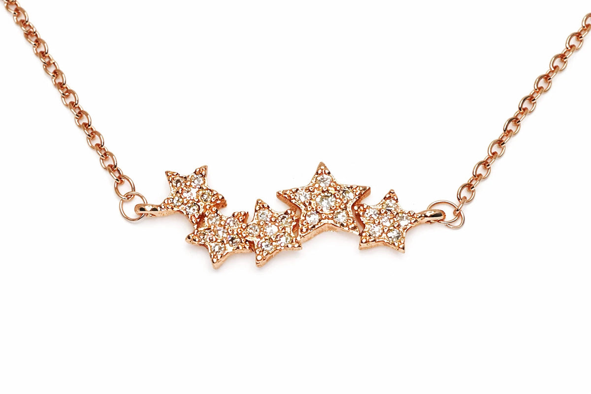 Silver-Tone Falling Stars Pendant Necklace