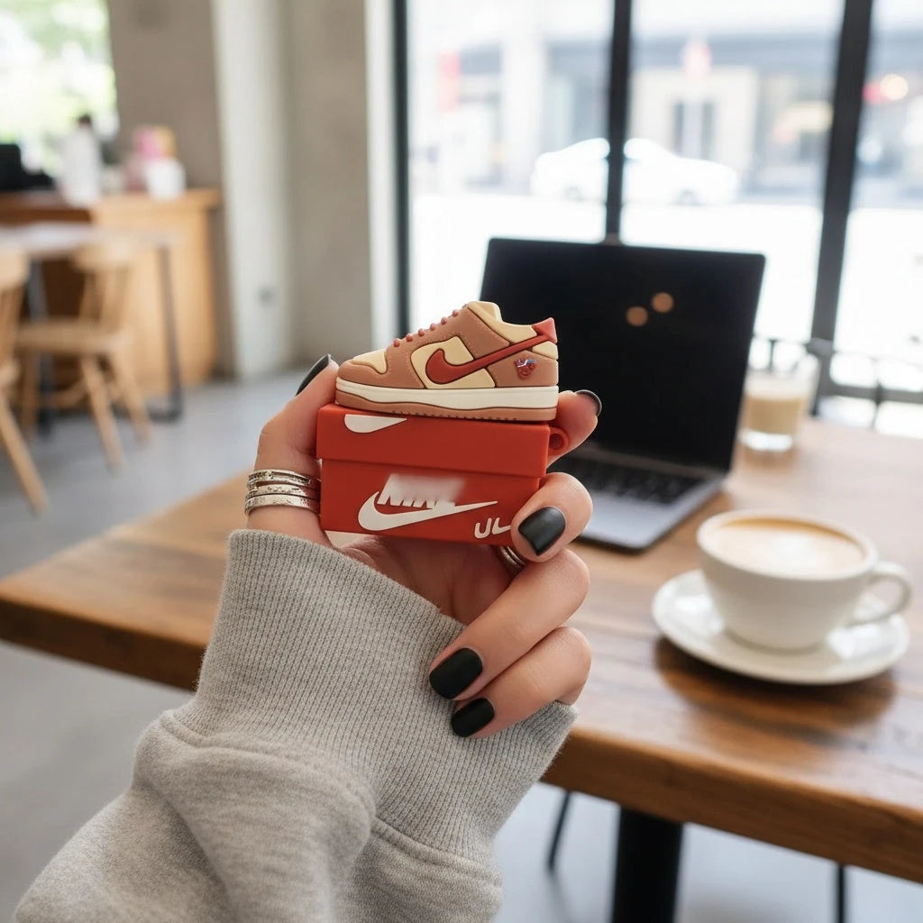 Airpods protection 3D Sneakers Earphone Case For Airpods Low Tops red and cream protection durable Trust Media 365   airpod-case  TRUST 365 Media