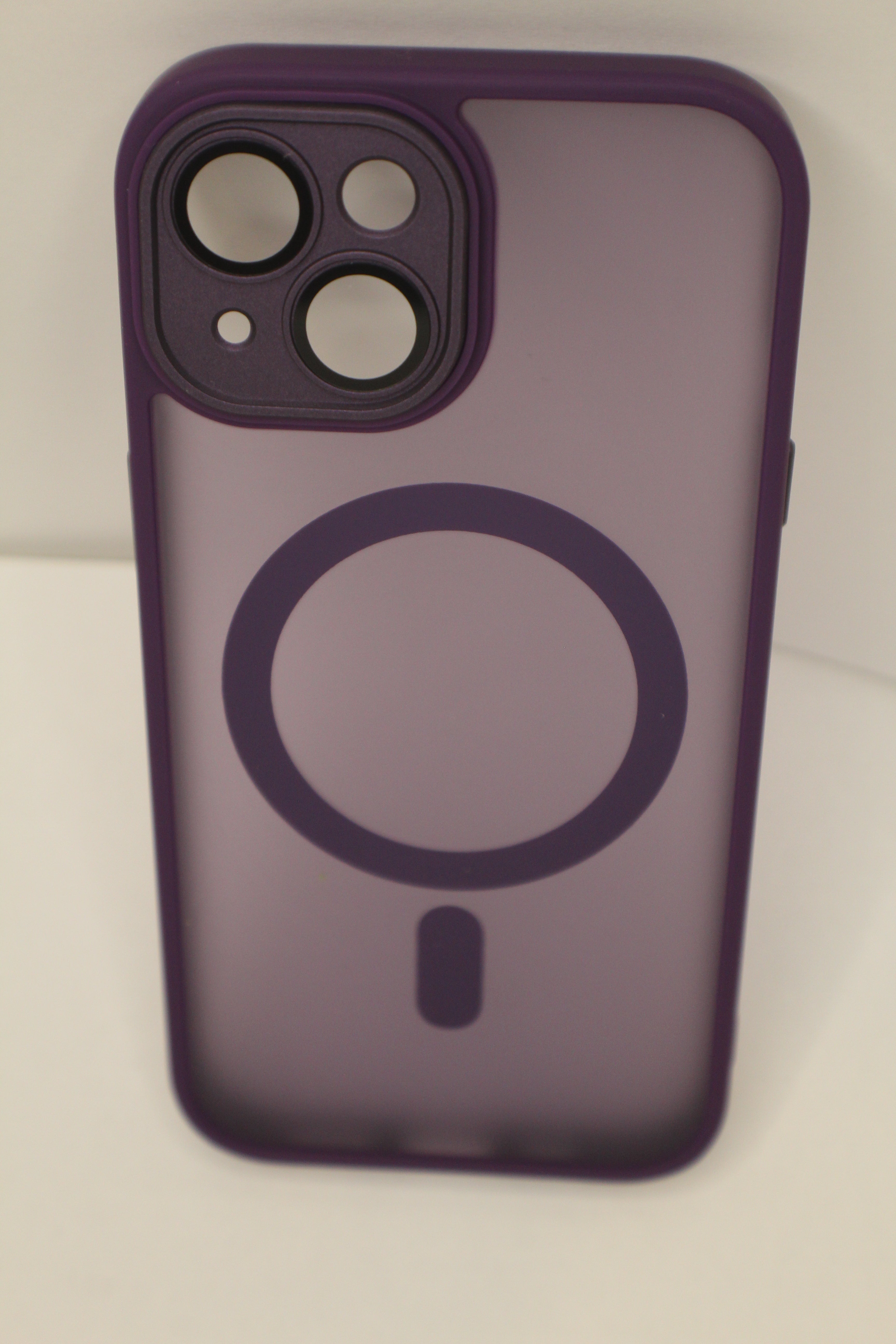 For Phone Armor Magnetic Wireless Charging Case For iPhone Shockproof Lens Protection Cover Dark Purple