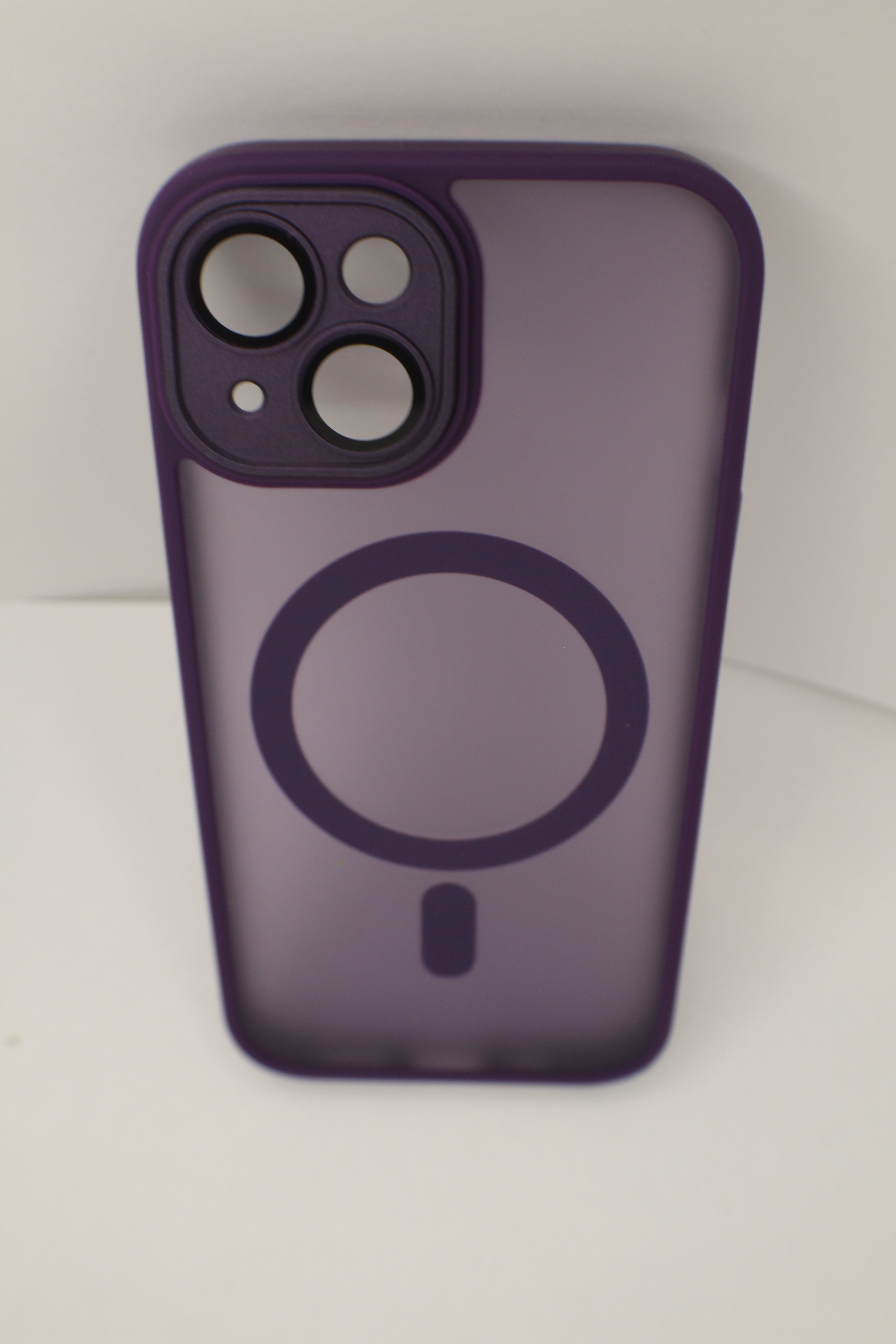 For Phone Armor Magnetic Wireless Charging Case For iPhone Shockproof Lens Protection Cover Dark Purple