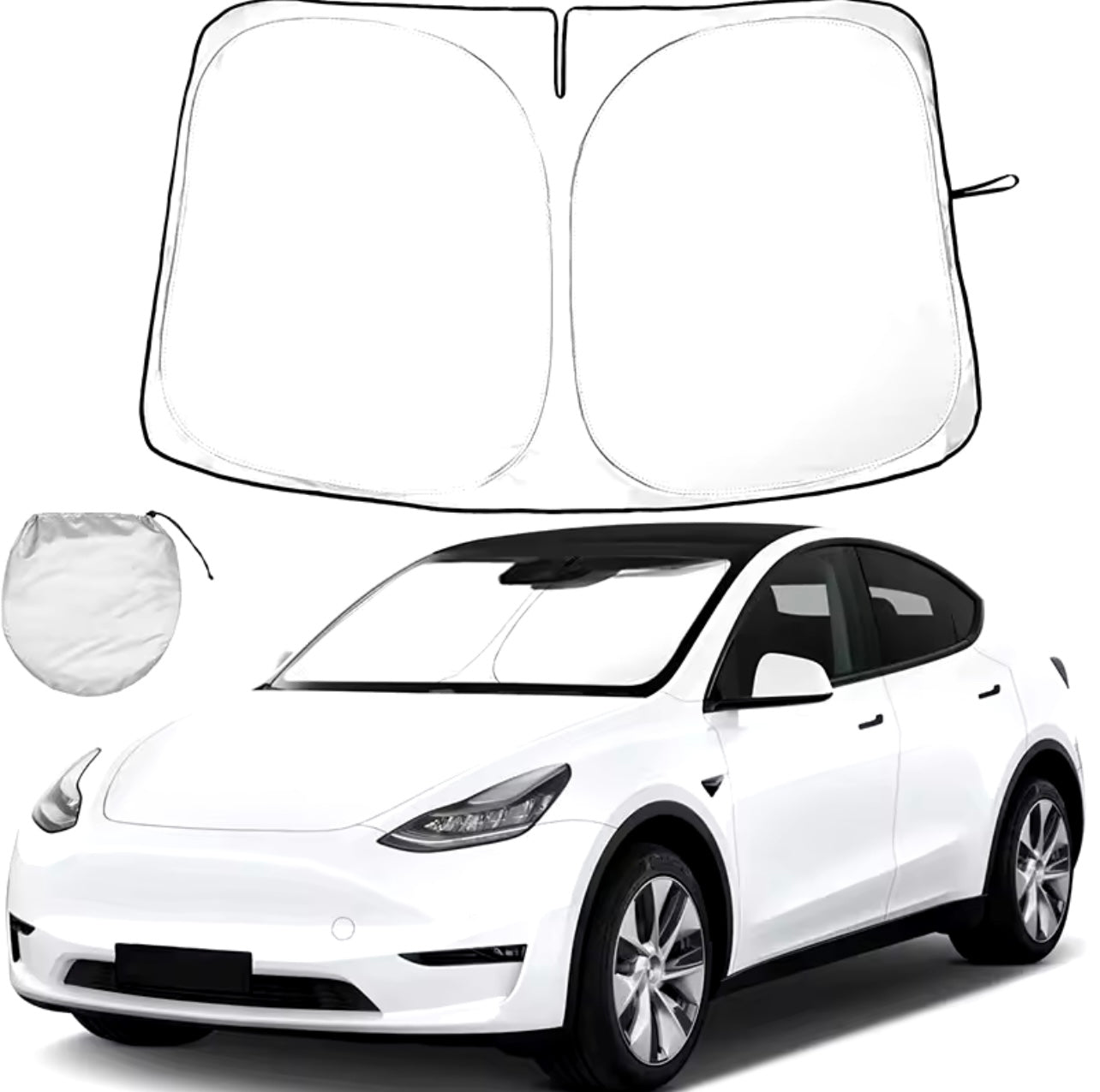 Car Windshield Sun Shade Covers Visors Front Window Sunscreen Protector Parasol Coche For Tesla Model 3 Y Sunshade Accessories